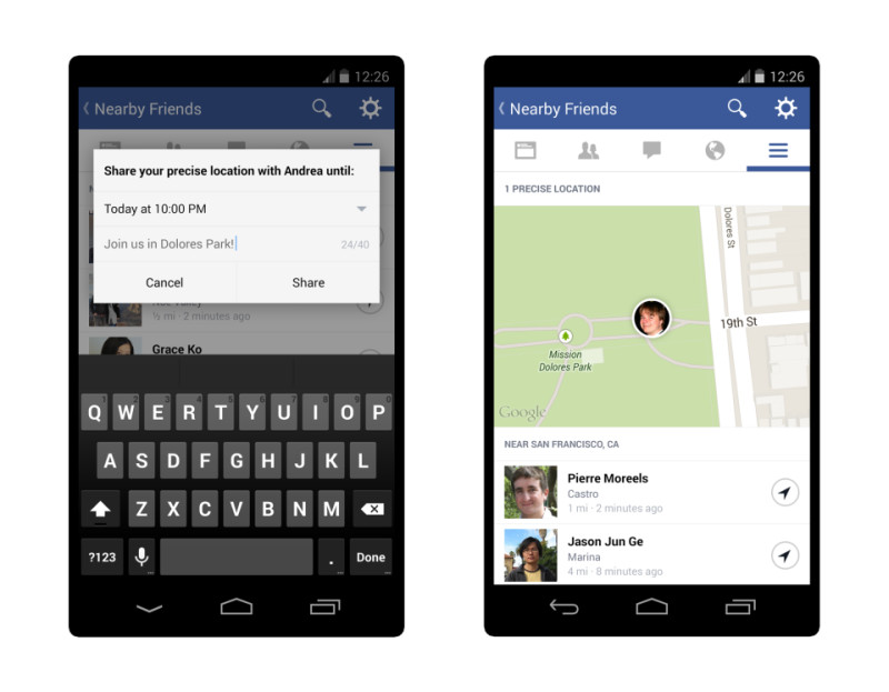 facebook maps position
